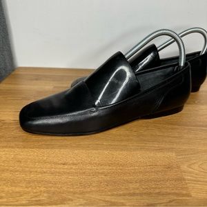 Antonio Melani Womens Penny Loafers Shoes Size 8 N Black Leather Fast Shipping